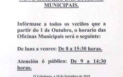 Aviso Novos Horarios